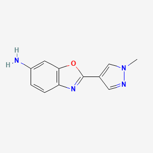 molecular formula C11H10N4O B1415166 2-(1-methyl-1H-pyrazol-4-yl)-1,3-benzoxazol-6-amine CAS No. 1152583-84-0