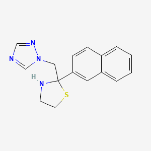 molecular formula C16H16N4S B14151825 1-{[2-(Naphthalen-2-yl)-1,3-thiazolidin-2-yl]methyl}-1H-1,2,4-triazole CAS No. 89081-63-0