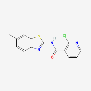 molecular formula C14H10ClN3OS B14152002 2-chloro-N-(6-methyl-1,3-benzothiazol-2-yl)pyridine-3-carboxamide CAS No. 303136-97-2