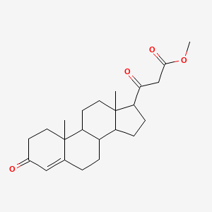 molecular formula C23H32O4 B14152060 Methyl 3-(10,13-dimethyl-3-oxidanylidene-1,2,6,7,8,9,11,12,14,15,16,17-dodecahydrocyclopenta[a]phenanthren-17-yl)-3-oxidanylidene-propanoate CAS No. 18069-39-1