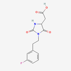 molecular formula C13H13FN2O4 B1415212 {1-[2-(3-Fluorophenyl)ethyl]-2,5-dioxoimidazolidin-4-yl}acetic acid CAS No. 2173083-44-6