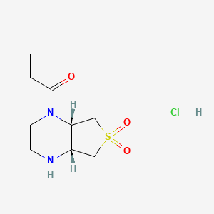 molecular formula C9H17ClN2O3S B1415226 (4aR,7aS)-1-propionyloctahydrothieno[3,4-b]pyrazine 6,6-dioxide hydrochloride CAS No. 2173052-15-6