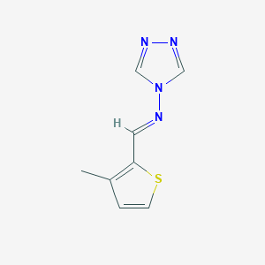 molecular formula C8H8N4S B14152334 N-[(E)-(3-methylthiophen-2-yl)methylidene]-4H-1,2,4-triazol-4-amine 