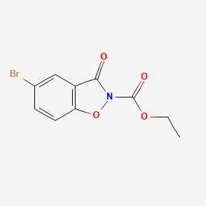 molecular formula C10H8BrNO4 B14152590 1,2-Benisoxazole-2(3H)-carboxylic acid, 5-bromo-3-oxo-, ethyl ester CAS No. 70964-70-4
