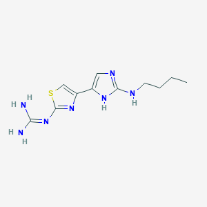 molecular formula C11H17N7S B14152616 N''-{4-[2-(Butylamino)-1H-imidazol-5-yl]-1,3-thiazol-2-yl}guanidine CAS No. 88723-94-8