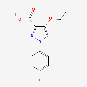 molecular formula C12H11FN2O3 B1415263 4-ethoxy-1-(4-fluorophenyl)-1H-pyrazole-3-carboxylic acid CAS No. 1172231-06-9