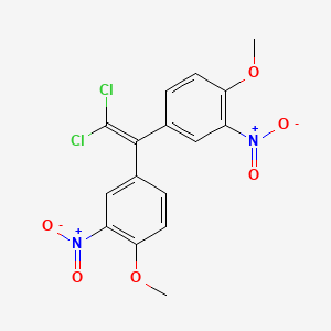 molecular formula C16H12Cl2N2O6 B14152672 Benzene, 1,1'-(dichloroethenylidene)bis[4-methoxy-3-nitro- CAS No. 89264-23-3
