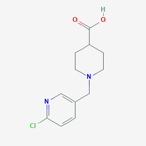 molecular formula C12H15ClN2O2 B1415277 1-[(6-Chloropyridin-3-yl)methyl]piperidine-4-carboxylic acid CAS No. 1060795-91-6