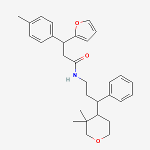 molecular formula C30H37NO3 B14152775 N-[3-(3,3-dimethyloxan-4-yl)-3-phenylpropyl]-3-(furan-2-yl)-3-(4-methylphenyl)propanamide CAS No. 1005099-26-2