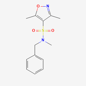 molecular formula C13H16N2O3S B14152865 N-benzyl-N,3,5-trimethyl-1,2-oxazole-4-sulfonamide CAS No. 260047-09-4