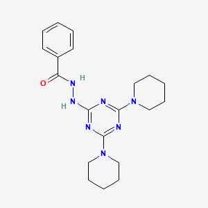 molecular formula C20H27N7O B14152912 n'-[4,6-Di(piperidin-1-yl)-1,3,5-triazin-2-yl]benzohydrazide CAS No. 54807-21-5