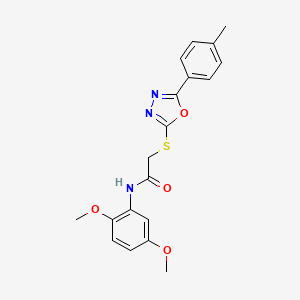 molecular formula C19H19N3O4S B14153084 N-(2,5-dimethoxyphenyl)-2-{[5-(4-methylphenyl)-1,3,4-oxadiazol-2-yl]sulfanyl}acetamide CAS No. 337489-47-1