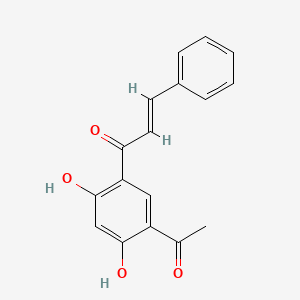 molecular formula C17H14O4 B14153085 Acrylophenone, 5'-acetyl-2',4'-dihydroxy-3-phenyl- CAS No. 108051-24-7