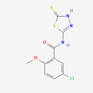 molecular formula C10H8ClN3O2S2 B14153136 5-chloro-N-(5-mercapto-1,3,4-thiadiazol-2-yl)-2-methoxybenzamide CAS No. 391864-08-7