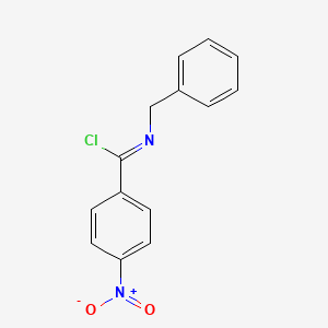 molecular formula C14H11ClN2O2 B14153138 Benzenecarboximidoyl chloride, 4-nitro-N-(phenylmethyl)- CAS No. 3712-57-0