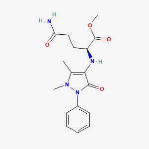 molecular formula C17H22N4O4 B14153210 L-Glutamine, N-(2,3-dihydro-1,5-dimethyl-3-oxo-2-phenyl-1H-pyrazol-4-yl)-, methyl ester CAS No. 62951-78-4