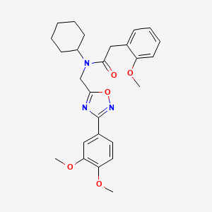 molecular formula C26H31N3O5 B14153275 N-cyclohexyl-N-{[3-(3,4-dimethoxyphenyl)-1,2,4-oxadiazol-5-yl]methyl}-2-(2-methoxyphenyl)acetamide CAS No. 887694-28-2