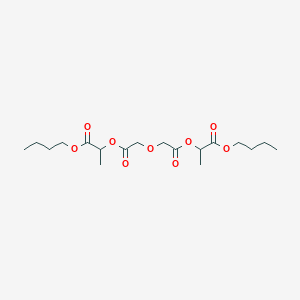 molecular formula C18H30O9 B14153291 Butyl 2,10-dimethyl-4,8,11-trioxo-3,6,9,12-tetraoxahexadecan-1-oate CAS No. 5412-07-7