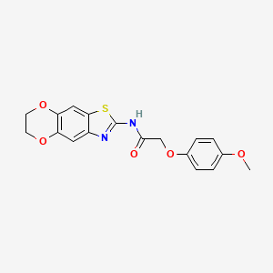 molecular formula C18H16N2O5S B14153325 N-(6,7-dihydro-[1,4]dioxino[2,3-f][1,3]benzothiazol-2-yl)-2-(4-methoxyphenoxy)acetamide CAS No. 380321-51-7