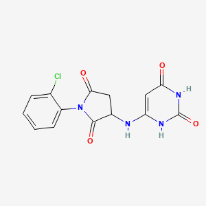 molecular formula C14H11ClN4O4 B14153357 6-{[1-(2-chlorophenyl)-2,5-dioxopyrrolidin-3-yl]amino}pyrimidine-2,4(1H,3H)-dione CAS No. 459789-69-6