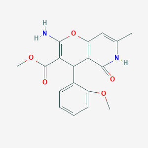 molecular formula C18H18N2O5 B14153385 Methyl 2-amino-4-(2-methoxyphenyl)-7-methyl-5-oxo-4,6-dihydropyrano[3,2-c]pyridine-3-carboxylate CAS No. 612049-07-7