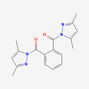 molecular formula C18H18N4O2 B14153405 benzene-1,2-diylbis[(3,5-dimethyl-1H-pyrazol-1-yl)methanone] CAS No. 73815-24-4