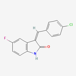 molecular formula C15H9ClFNO B1415343 3-(4-Chlorobenzylidene)-5-fluoro-1,3-dihydro-2H-indol-2-one CAS No. 1993572-15-8