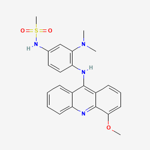 molecular formula C23H24N4O3S B14153458 Methanesulfonamide, N-(3-(dimethylamino)-4-((4-methoxy-9-acridinyl)amino)phenyl)- CAS No. 88914-36-7
