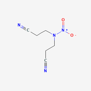 molecular formula C6H8N4O2 B14153463 Propanenitrile, 3,3'-(nitroimino)bis- CAS No. 4164-33-4