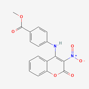 molecular formula C17H12N2O6 B14153540 Methyl 4-[(3-nitro-2-oxochromen-4-yl)amino]benzoate CAS No. 392739-42-3