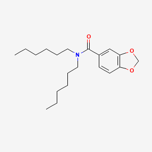 molecular formula C20H31NO3 B14153575 N,N-dihexyl-1,3-benzodioxole-5-carboxamide CAS No. 438457-12-6
