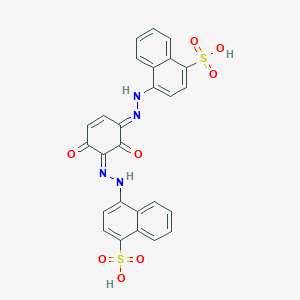 molecular formula C26H18N4O8S2 B14153683 4-[(2E)-2-[(5Z)-4,6-dioxo-5-[(4-sulfonaphthalen-1-yl)hydrazinylidene]cyclohex-2-en-1-ylidene]hydrazinyl]naphthalene-1-sulfonic acid 