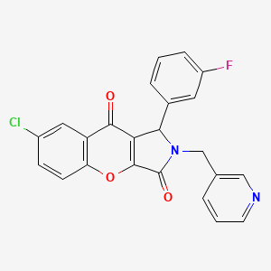 molecular formula C23H14ClFN2O3 B14153745 7-Chloro-1-(3-fluorophenyl)-2-(pyridin-3-ylmethyl)-1,2-dihydrochromeno[2,3-c]pyrrole-3,9-dione CAS No. 849921-27-3