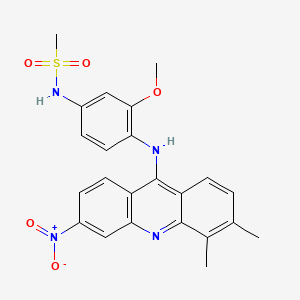 molecular formula C23H22N4O5S B14153898 N-[4-[(3,4-dimethyl-6-nitroacridin-9-yl)amino]-3-methoxyphenyl]methanesulfonamide CAS No. 59748-60-6