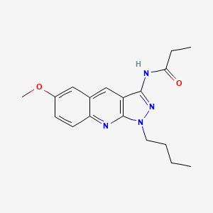 molecular formula C18H22N4O2 B14153909 N-(1-butyl-6-methoxypyrazolo[3,4-b]quinolin-3-yl)propanamide CAS No. 713092-25-2