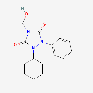 molecular formula C15H19N3O3 B14153976 Bicarbamimide, 2-cyclohexyl-N-(hydroxymethyl)-3-phenyl- CAS No. 34882-34-3
