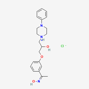 molecular formula C21H28ClN3O3 B14154136 Acetophenone, 3'-((2-hydroxy-3-(4-phenylpiperazinyl))propoxy)-, hydrochloride, oxime CAS No. 63990-87-4