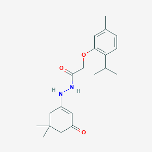molecular formula C20H28N2O3 B14154196 N'-(5,5-dimethyl-3-oxocyclohexen-1-yl)-2-(5-methyl-2-propan-2-ylphenoxy)acetohydrazide CAS No. 384358-94-5
