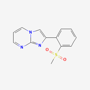 molecular formula C13H11N3O2S B14154320 Imidazo(1,2-a)pyrimidine, 2-((o-methylsulfonyl)phenyl)- CAS No. 3458-53-5