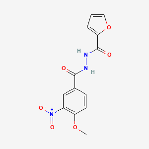molecular formula C13H11N3O6 B14154336 N'-[(4-methoxy-3-nitrophenyl)carbonyl]furan-2-carbohydrazide CAS No. 461438-27-7