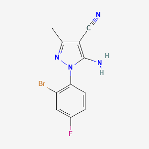 molecular formula C11H8BrFN4 B1415435 5-Amino-1-(2-bromo-4-fluorophenyl)-3-methyl-1H-pyrazole-4-carbonitrile CAS No. 1245036-95-6