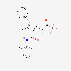 molecular formula C22H19F3N2O2S B14154373 N-(2,4-dimethylphenyl)-4-methyl-5-phenyl-2-[(trifluoroacetyl)amino]thiophene-3-carboxamide CAS No. 329068-62-4