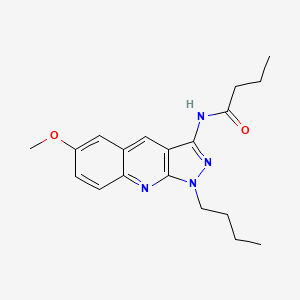molecular formula C19H24N4O2 B14154410 N-(1-butyl-6-methoxypyrazolo[3,4-b]quinolin-3-yl)butanamide CAS No. 714231-83-1