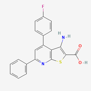 molecular formula C20H13FN2O2S B14154434 3-Amino-4-(4-fluorophenyl)-6-phenylthieno[2,3-b]pyridine-2-carboxylic acid CAS No. 94655-71-7