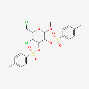 molecular formula C21H24Cl2O8S2 B14154465 Tos(-2)[Tos(-3)]Hex1Me4Cl6Cl CAS No. 20550-17-8