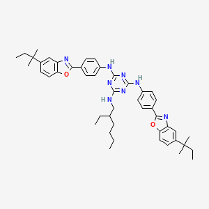 molecular formula C47H56N8O2 B14154497 Ethylhexyl bis-isopentylbenzoxazolylphenyl melamine CAS No. 288254-16-0