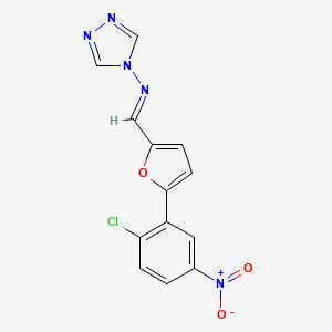 molecular formula C13H8ClN5O3 B14154516 N-{(E)-[5-(2-chloro-5-nitrophenyl)furan-2-yl]methylidene}-4H-1,2,4-triazol-4-amine 