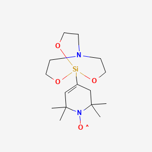 molecular formula C15H27N2O4Si B14154549 5-(1-$l^{1}-oxidanyl-2,2,6,6-tetramethyl-3H-pyridin-4-yl)-4,6,11-trioxa-1-aza-5-silabicyclo[3.3.3]undecane CAS No. 105404-34-0