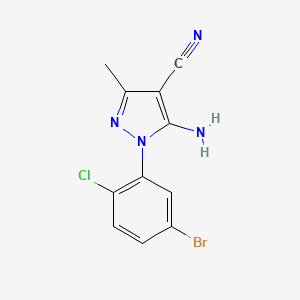 molecular formula C11H8BrClN4 B1415456 5-Amino-1-(5-bromo-2-chlorophenyl)-3-methyl-1H-pyrazole-4-carbonitrile CAS No. 2197061-81-5