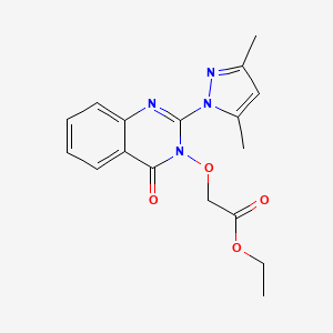 molecular formula C17H18N4O4 B14154663 Ethyl 2-[2-(3,5-dimethylpyrazol-1-yl)-4-oxoquinazolin-3-yl]oxyacetate CAS No. 1004097-12-4
